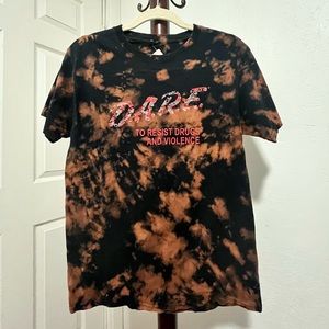 D.A.R.E. Black T-shirt Tie-dyed